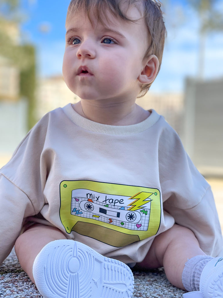 mix tape baby romper cotton