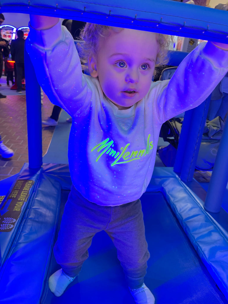 glow in the dark embroidery crew neck sweater for kids